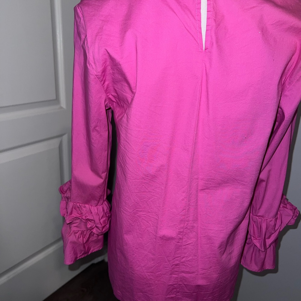J. Crew Fuchsia Ruffle-Sleeve Blouse - Picture 4 of 6